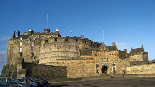 Edinburgh castle against clear blue sky