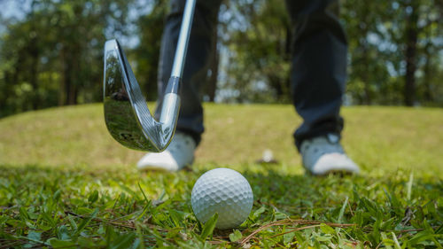 Golf ball on grass