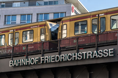 Low angle view of train against sky