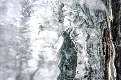 Full frame shot of frozen waterfall