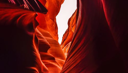 Low angle view of rock formation against sky