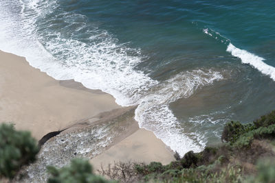 High angle view of beach