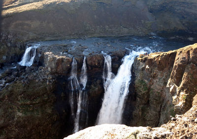 Scenic view of waterfall