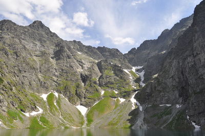 Panoramic view of mountains against sky