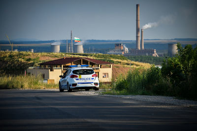 Car on road against sky