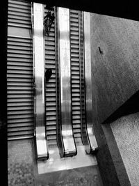 High angle view of steps and building