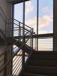 Staircase of building against sky