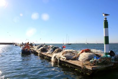 View of sea against clear sky