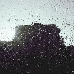 Full frame shot of raindrops on window