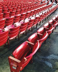 Row of red seats in millennium park
