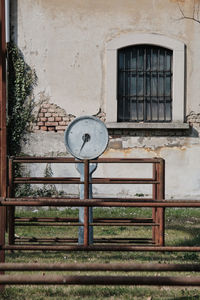 Close-up of closed door of building