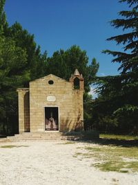 View of temple against clear sky
