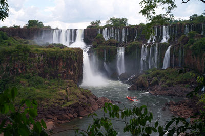 Scenic view of waterfall