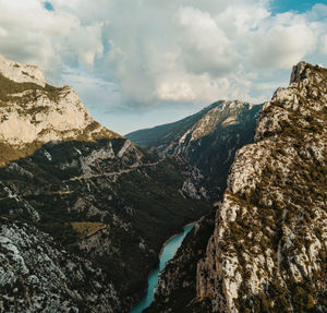 Scenic view of mountains against sky