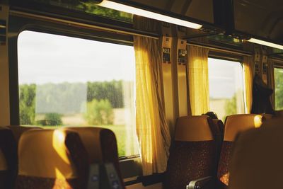 Sunlight falling inside train