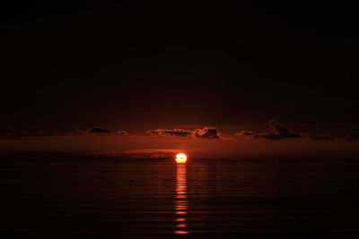 Scenic view of sea against sky at sunset