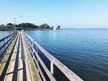 Scenic view of lake against clear sky