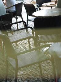 Surface level of empty chairs