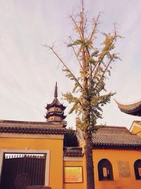 Low angle view of temple against sky