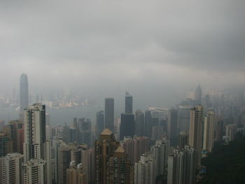 Aerial view of cityscape against sky