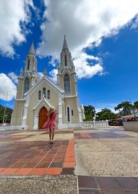 Low angle view of church against sky