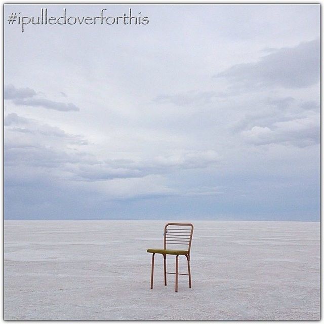 tranquility, tranquil scene, empty, sky, absence, scenics, sea, beauty in nature, nature, horizon over water, cloud - sky, chair, bench, day, water, cloud, beach, idyllic, sand, auto post production filter