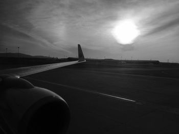 Airplane against sky