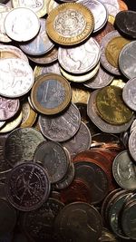 Full frame shot of coins