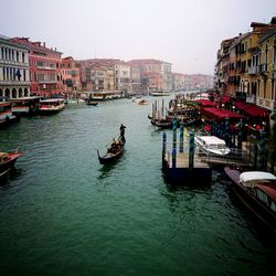 View of boats in canal