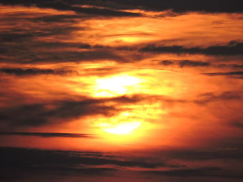 Scenic view of dramatic sky during sunset