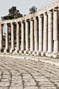 View of old ruins of building