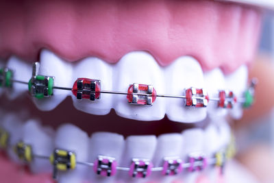 Close-up of artificial teeth