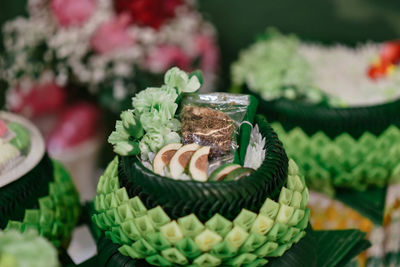 Close-up of cupcakes on plant