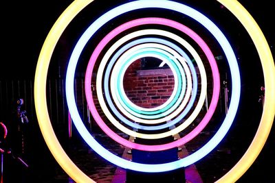 Close-up of colorful illuminated lights at night