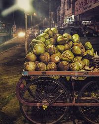 Close-up of food in the dark