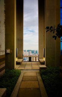 Entrance of building against sky