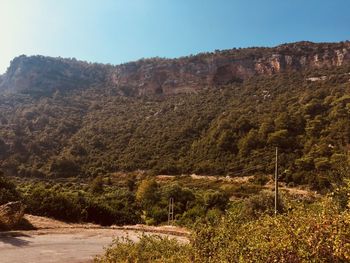 Scenic view of landscape against clear sky