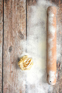 Directly above shot of bread on table