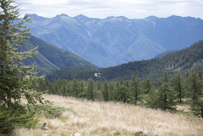 Scenic view of mountains against sky