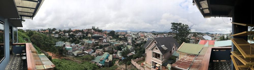 Panoramic view of cityscape against sky