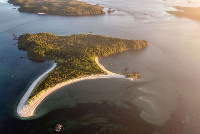 High angle view of surf on beach