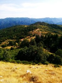 Scenic view of mountains against sky