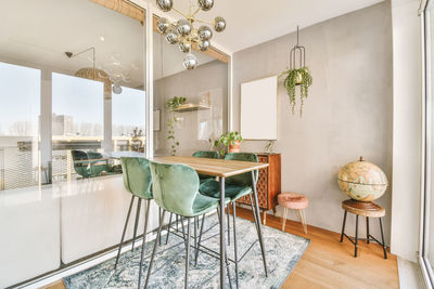 View of dining table in house