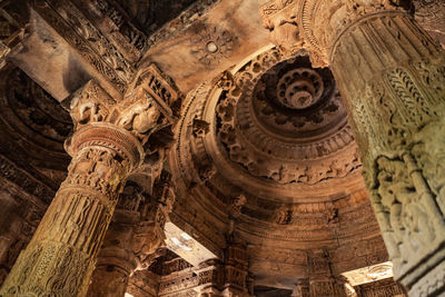 Low angle view of old ceiling of cathedral