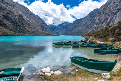 Boats in lake