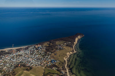 High angle view of beach against sky