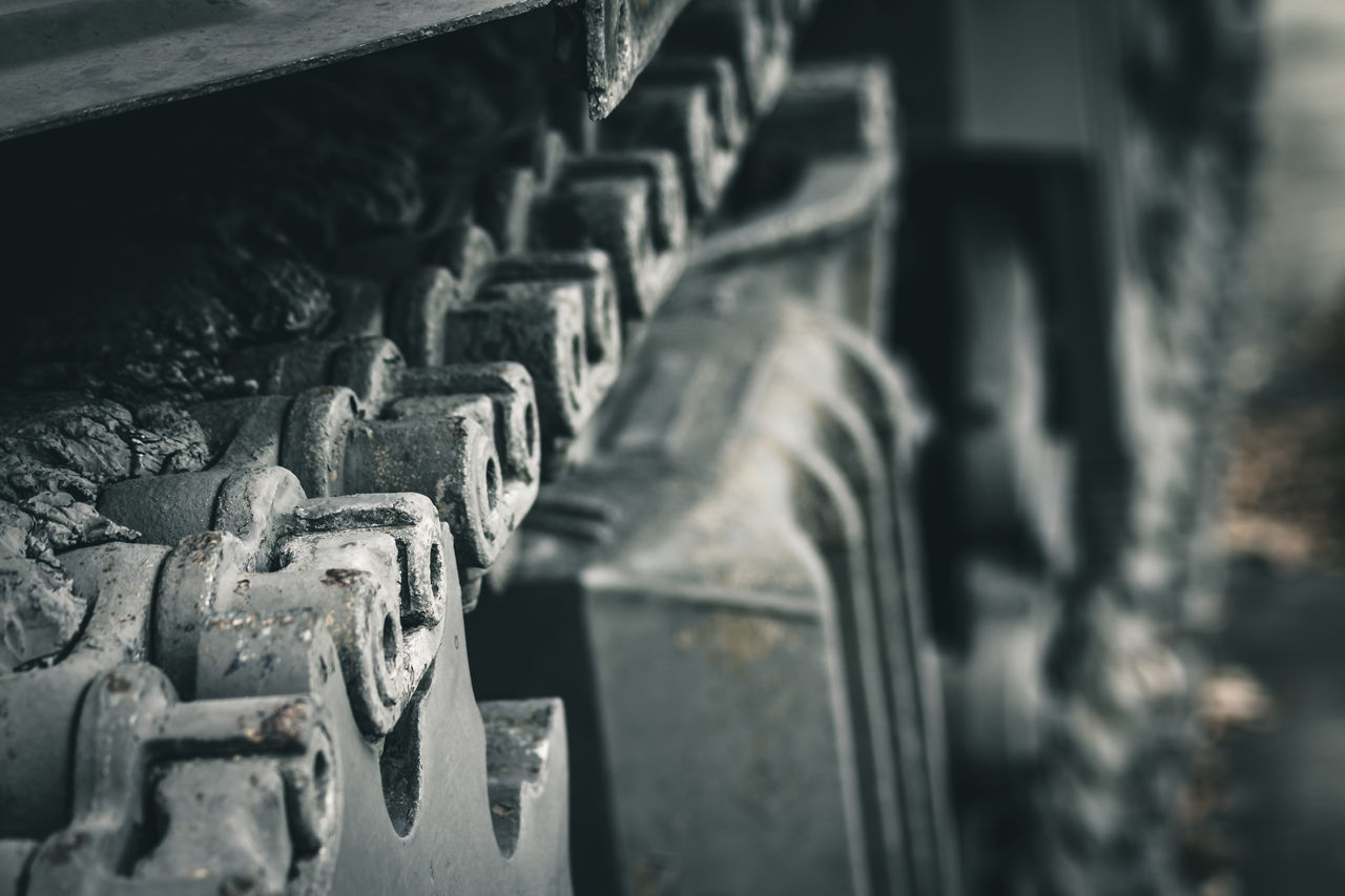 CLOSE-UP OF OLD MACHINERY