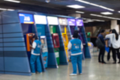 People walking at subway station