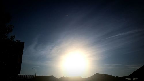 Low angle view of sky at sunset