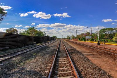 Railway tracks against sky